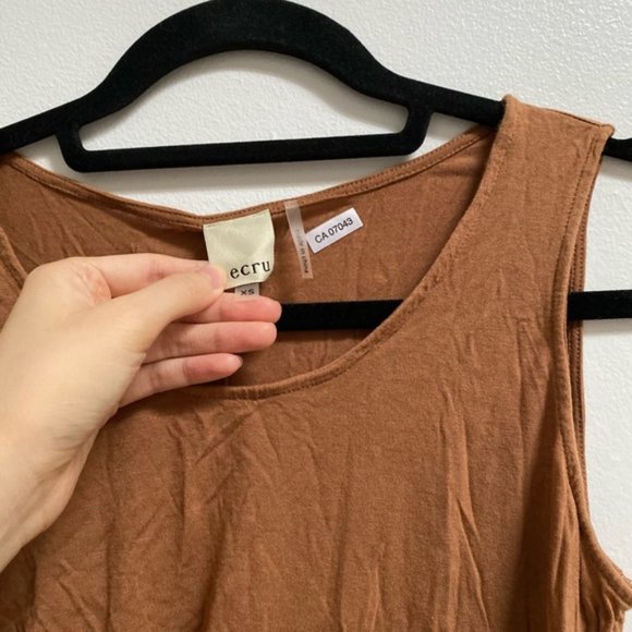 Vintage Ecru Scoop Neck Draped Tank Top XS - Picture 4 of 4